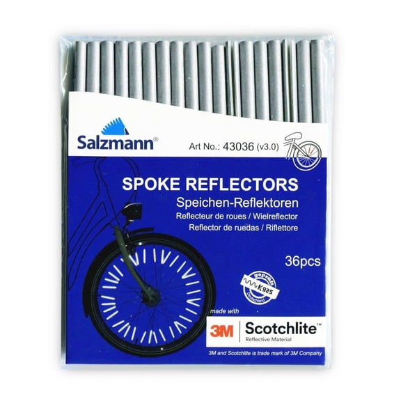 Salzmann Spoke Reflectors for Bicycles - Pack of 36 - Clip-On Bike Reflectors - Made with 3M Scotchlite