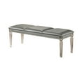 thumbnail image 1 of Sam 54 Inch Modern Upholstered Bench Clear Acrylic Legs Crystal Accents - Saltoro Sherpi, 1 of 6