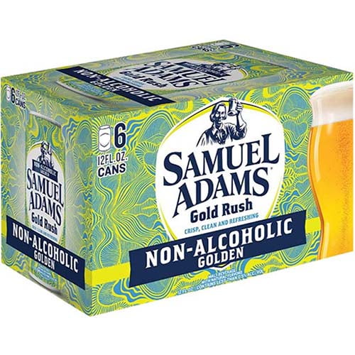 Sam Adams GOLD RUSH Golden (Pack of 6 Cans) Non Alcoholic 12oz Cans Crisp Clean and Refreshing