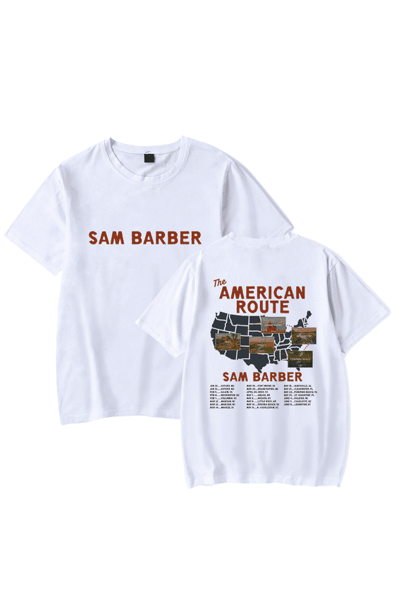 Sam Barber Merch American Route Tour 2026 T-Shirt Unisex Fashion Tour Album Short Sleeve Summer Jumpers Streetwear Fan Merch