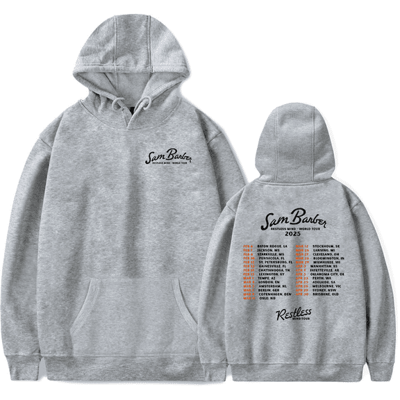 Sam Barber Merch Hoodie Restless Mind World Tour 2025 Hoodies Country Music Long Sleeve Pullover