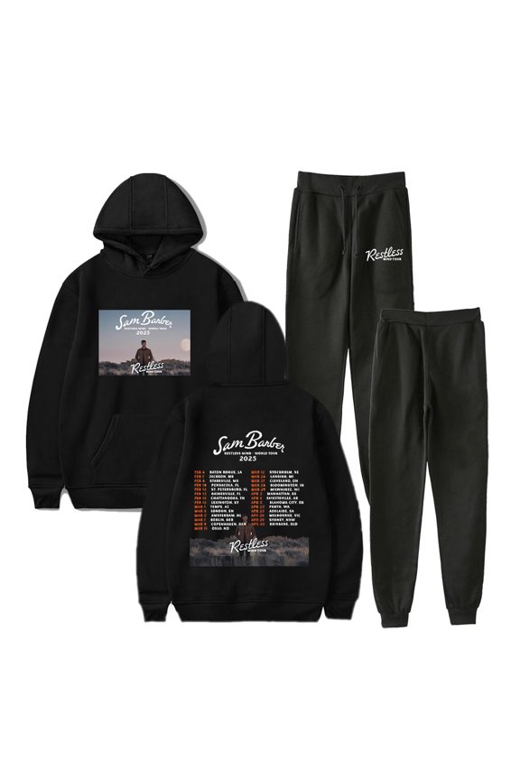 Sam Barber Merch Restless Mind Tour hoodies suits pocket drawstring hoodies sweatshirt men/women Strap sports pants