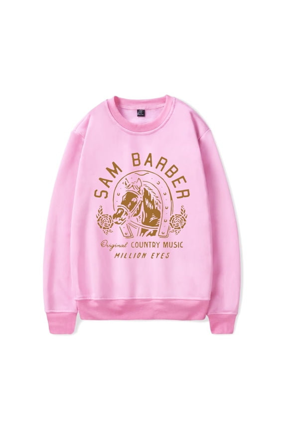 Sam Barber Merch Sweatshirt Horseshoe Logo Crewneck Men Women Casual Country Music Long Sleeve Hoodie