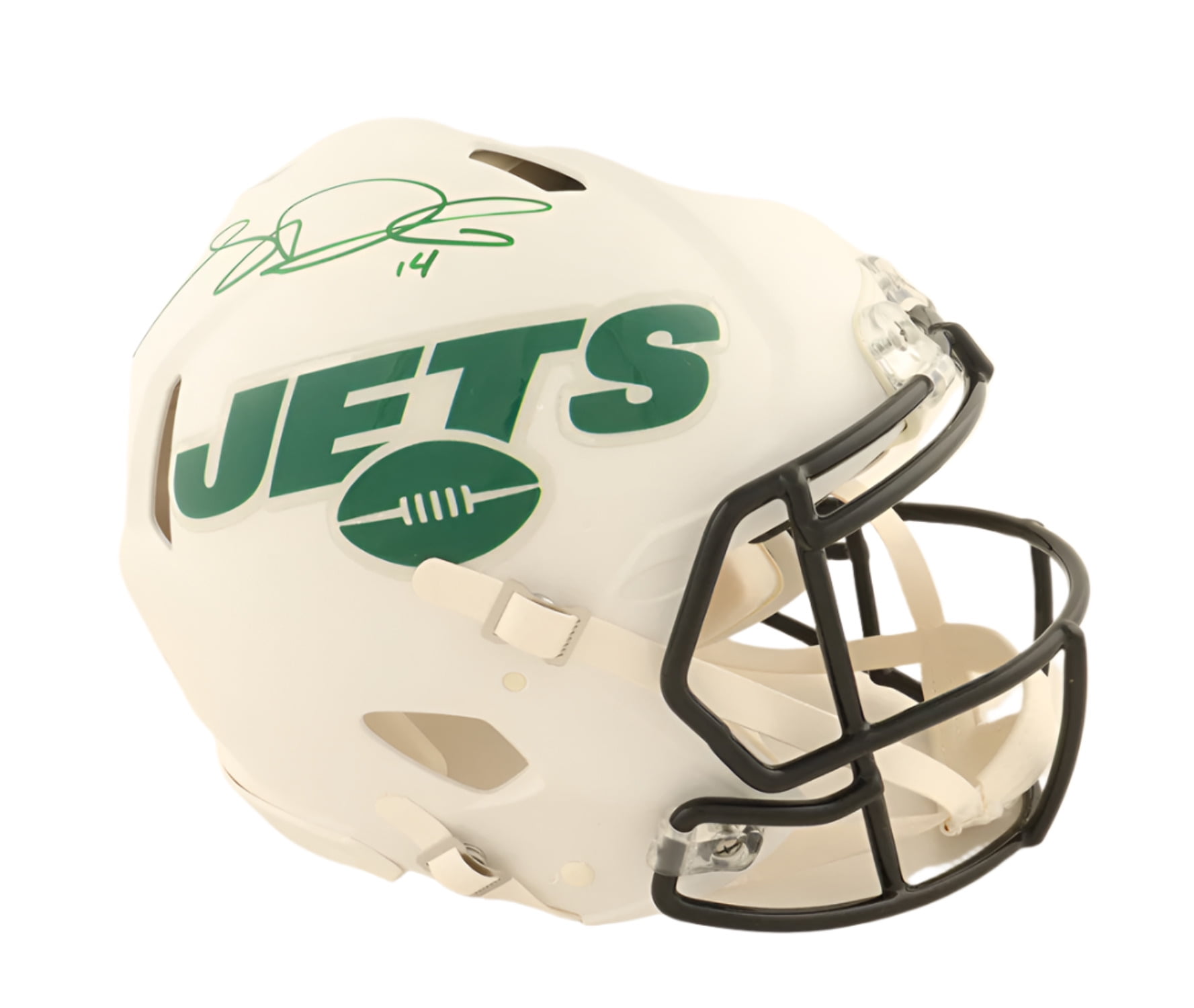 Sam Darnold Autographed Signed Jets Full-Size Authentic On-Field Flat White Alternate Speed Helmet (Beckett)