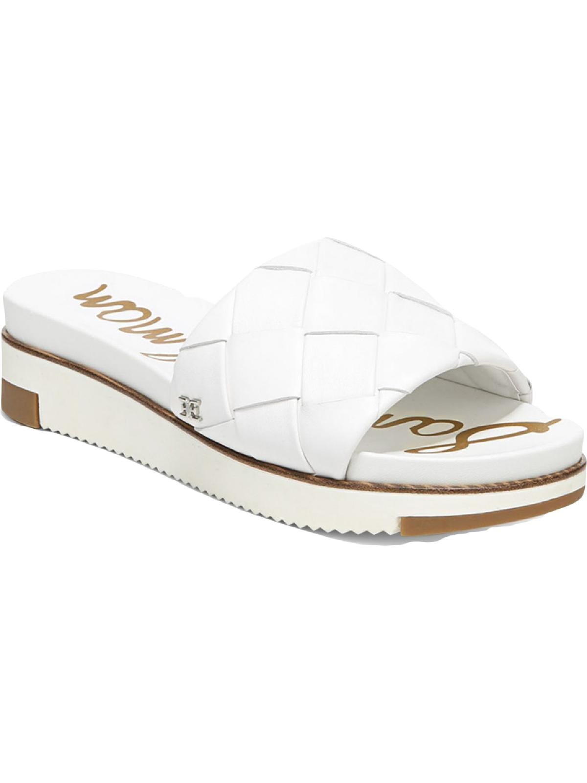 Sam Edelman コンフォートサンダル ホワイト SAM EDELMAN Womens White Beaded Padded Otto Round Toe Wedge