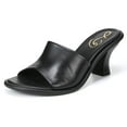 thumbnail image 1 of Sam Edelman Aida Black Rounded Open Toe Slip On Block Heel Leather Dress Mules (Black, 6), 1 of 5