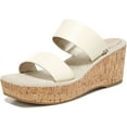 thumbnail image 1 of Sam Edelman Alissa Ivory Leather Slip On Double Straps Open Toe Wedges Sandals (Modern Ivory, 7), 1 of 2