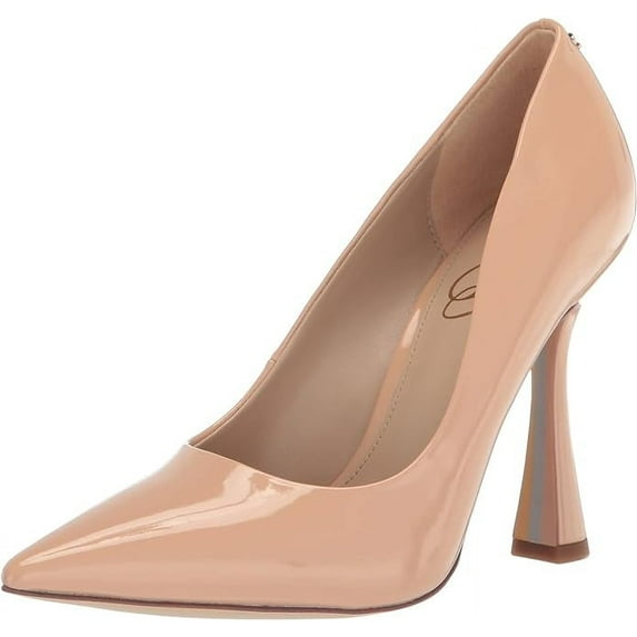 Sam Edelman Antonia Beige Blush Pointed Toe Slip On Spool Heel Fashion Pumps (Beige Blush, 5)