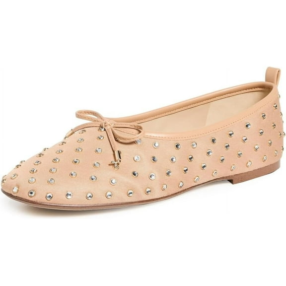 Sam Edelman Ari Beechwood Gem Slip On Pointed Toe Flexible Ballet Flats (Beechwood, 5)