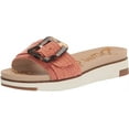 thumbnail image 1 of Sam Edelman Ariane Stucco Pink Open Toe Buckle Flat Leather Slides Wide Sandals (Stucco Pink, 6.5), 1 of 6