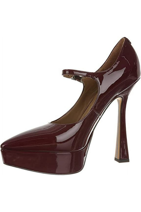 Arie Ruby Patent Stiletto Heel Mary Jane Pointed Toe Fashion Pumps (Ruby Patent, 7)