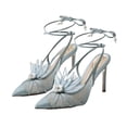 thumbnail image 1 of Sam Edelman Aura Robin Egg Blue Tie Up Pointed Toe Stiletto Heeled Dress Sandals (Blue Tulle, 8), 1 of 7