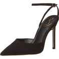 thumbnail image 1 of Sam Edelman Avril Black Pointed Toe Stiletto Heel Ankle Strap Fashion Pumps (Black, 6.5), 1 of 6