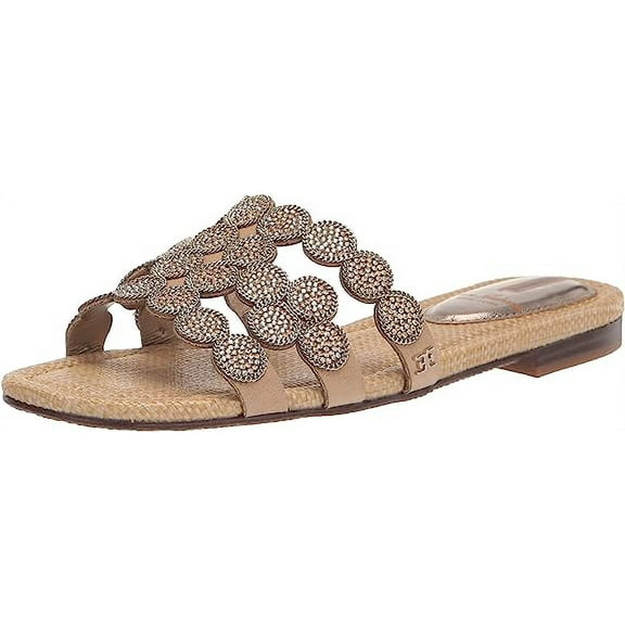 Sam Edelman Women's Bay Sandal Gold Leaf Marche Embellishment 9M