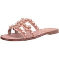 thumbnail image 1 of Sam Edelman Bay Misty Rose Round Toe Slip On Leather Strap Flat Slide Sandals (Misty Rose, 8.5), 1 of 6