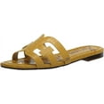 thumbnail image 1 of Sam Edelman Bay Sunflower Slide Mule Open-Toe Slip-On Leather Wide Flat Sandals (Sunflower, 6.5), 1 of 6