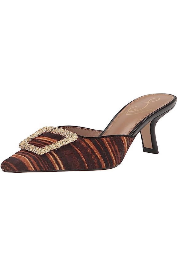 Women's Brit Brown Stripe Brahma Kitten Heel 9M