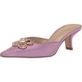 thumbnail image 1 of Sam Edelman Brit Lilac Kitten Heel Slip On Pointed Toe Fashion Leather Pumps (Lilac, 10.5), 1 of 6