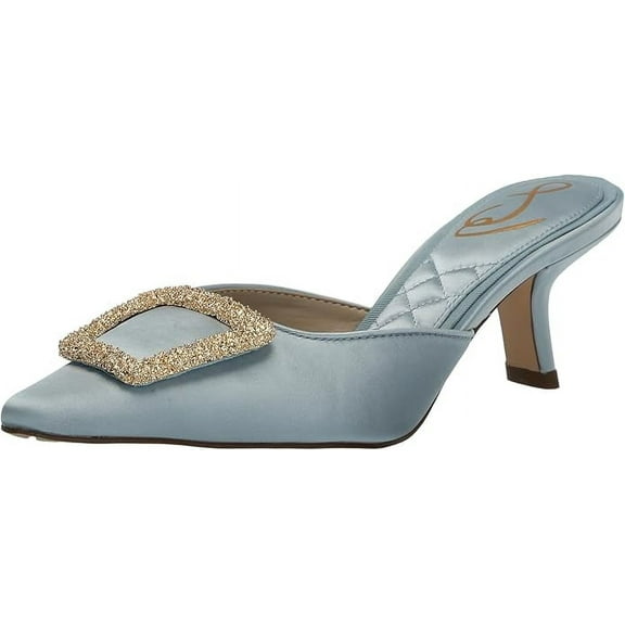 Sam Edelman Brit Robin Egg Blue Kitten Heel Slip On Pointed Toe Fashion Pumps (Robin Egg Blue, 5.5)