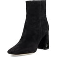 thumbnail image 1 of Sam Edelman Codie Black Suede Side Zipper Squared Toe Block Heel Fashion Boots (Black Suede, 6), 1 of 6