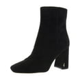 thumbnail image 1 of Sam Edelman Codie Black Suede Side Zipper Squared Toe Block Heel Fashion Boots (Black Suede, 9.5), 1 of 3