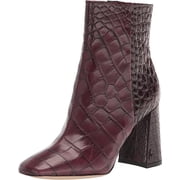 Sam Edelman Womens Codie Bordeaux Croccodile Print Leather Ankle Boots 5.5M