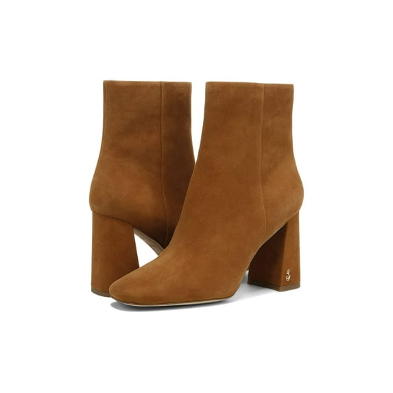 Sam Edelman Codie Frontier Brown Leather Squared Toe Block Heel Dress Boots Wide (FRONTIER BROWN, 9.5)