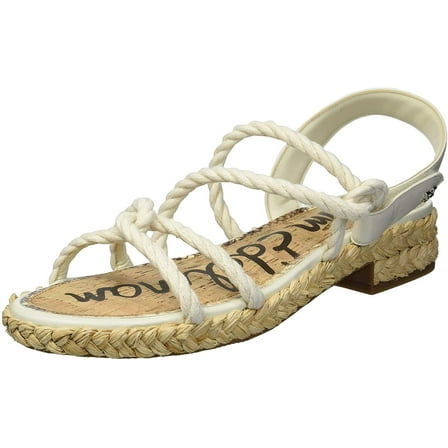 Sam Edelman Cristan Round-toe Strappy Espadrille Platform Rope Sandals IVORY (7.5, IVORY)