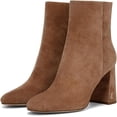 thumbnail image 1 of Sam Edelman Daria Almond Taupe Pointed Toe Block Heel Zipper Fashion Ankle Boots (Almond Taupe, 9.5), 1 of 6