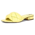 thumbnail image 1 of Sam Edelman Dawson Butter Yellow Block Heel Slip On Woven Fashion Slides Sandals (Butter Yellow, 5.5), 1 of 5