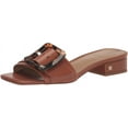 thumbnail image 1 of Sam Edelman Deacon Rich Cognac Squared Open Toe Buckle Detailed Heeled Sandals (Rich Cognac, 5.5), 1 of 6