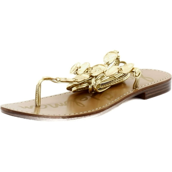 Sam Edelman Deirdre Goldmine Strappy Medallion Thong Flat Fashion Sandals (Goldmine, 5.5)
