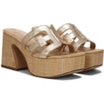 thumbnail image 1 of Sam Edelman Dev Gold Leaf Saddle Cork Platform Logo Slip On Wedge Sandal (GOLD LEAF, 5), 1 of 6