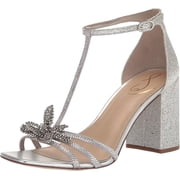 Sam Edelman Womens Donnie Block Heel Sandal Soft Silver 8M