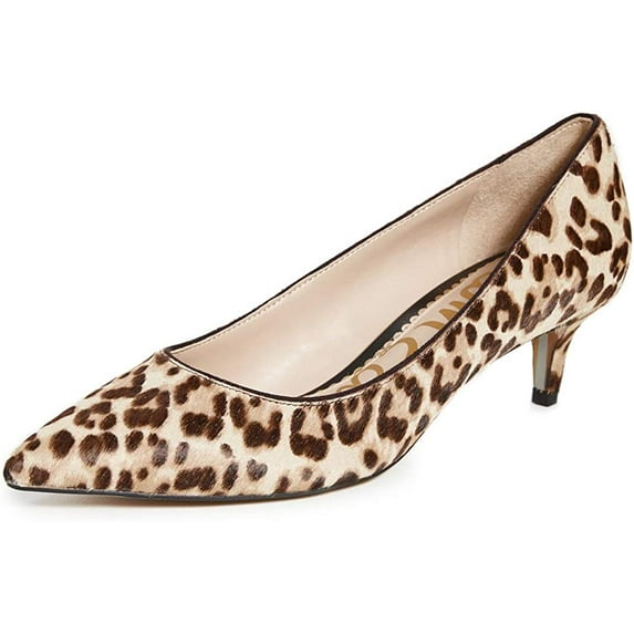 Sam Edelman Dori Sand Leopard Genuine Calf Hair Pointed Toe Slip On Pumps Shoes (SAND, 6)