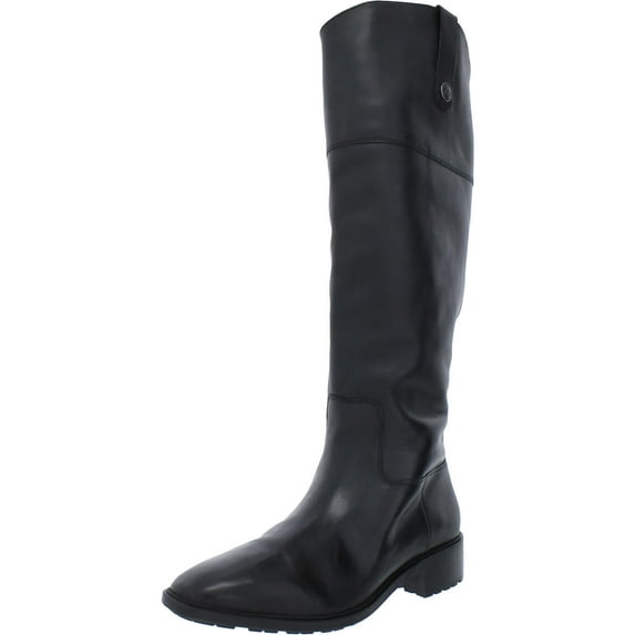 Sam Edelman Drina Ath Black Almond Toe Chunky Heel Knee High Classic Riding Boot (BLACK, 6)