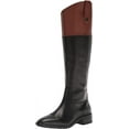 thumbnail image 1 of Sam Edelman Drina Black/Dark Bourbon Almond Toe Chunky Heel Knee High Boots (Black/Dark Bourbon, 13), 1 of 6