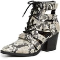 thumbnail image 1 of Sam Edelman Elana Snake Print Pointed Toe Lace Up Western Booties Fashion Boots (Roccia Snake Print, 7.5), 1 of 3