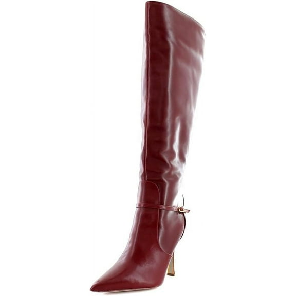 Sam Edelman Women's Elia Pointed Toe Knee High Boot Cabernet Red Wide Calf 8M