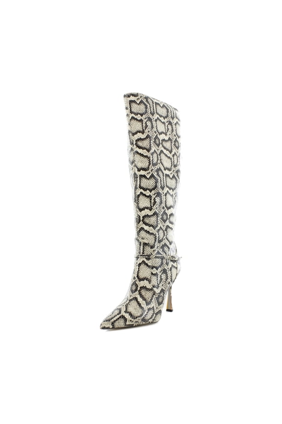 Women's Elia Pointed Toe Knee High Boot Roccia Python Wide Calf 8.5M