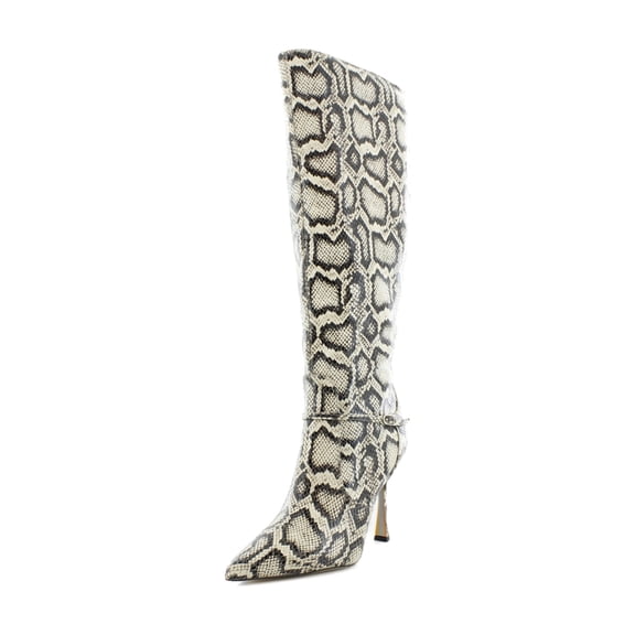 Sam Edelman Women's Elia Pointed Toe Knee High Boot Roccia Python Wide Calf 8.5M
