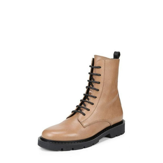 Sam Edelman Elliott Dune Rounded Toe Lace Up Combat Ankle Lug Sole Boots (DUNE, 10)