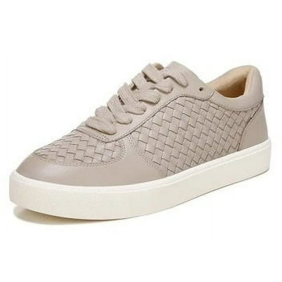 Sam Edelman Emma Mink Grey Lace Up Rounded Toe Woven Detailed Low Top Sneakers (Mink Grey, 6.5)