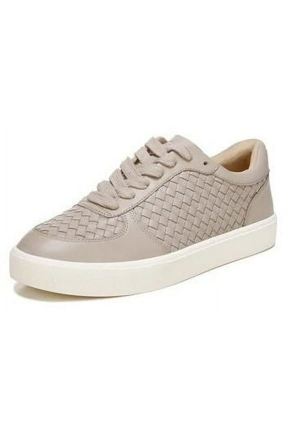 Emma Mink Grey Lace Up Rounded Toe Woven Detailed Low Top Sneakers (Mink Grey, 6)
