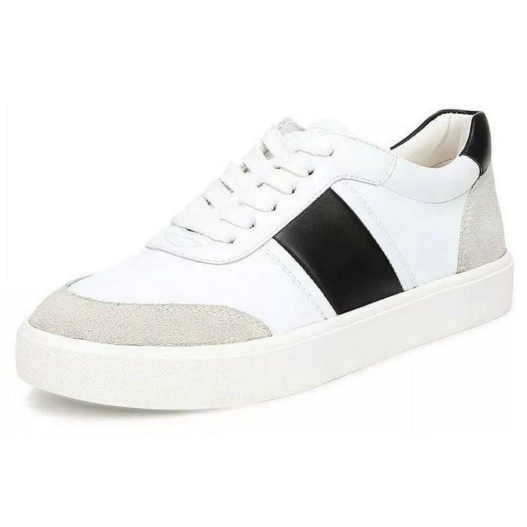 Sam Edelman Enna White/Black Leather Lace Up Rounded Toe Low