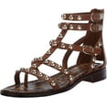 thumbnail image 1 of Sam Edelman Estella Rich Cognac Open Toe Studded Gladiator Thong Flat Sandals (Rich Cognac, 6.5), 1 of 6