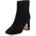 thumbnail image 1 of Sam Edelman Fawn Black Suede Stacked Block Heel Square Toe Fashion Ankle Boots (Black Suede, 6.5), 1 of 6