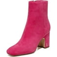 thumbnail image 1 of Sam Edelman Fawn Dahlia Pink Block Heel Squared Toe Fashion Ankle Boots (Wide) (Dahlia Pink, 6), 1 of 4