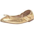 thumbnail image 1 of Sam Edelman Felicia Gold Boa Embossed Metallic Slip On Rounded Toe Ballet Flats (Gold Boa Embossed Metallic, 5.5), 1 of 6