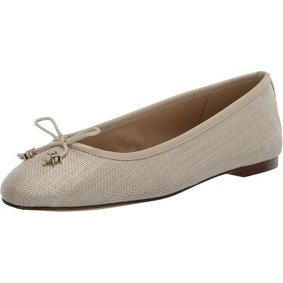 Sam Edelman Felicia Light Natural Slip On Rounded Toe Flexible Ballet Flats (Light Natural, 5)